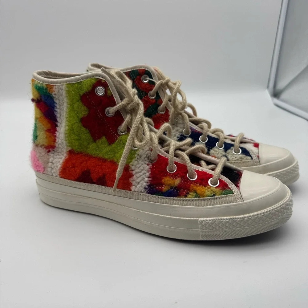 Converse Especial‎ Edition Crochet Colorful High-Top Sneakers - Picture 2 of 9